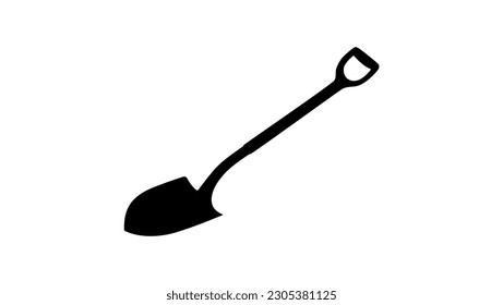 shovel silhouette, high quality vector