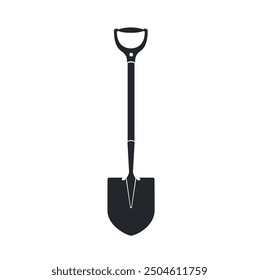 Shovel Silhouette Icon. Gardening tool.