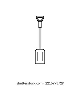 Shovel simple line vector icon.