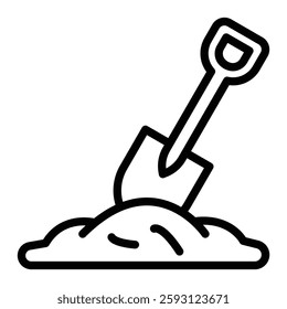 Shovel In Soil Glyph Icon Design For Personal nad Commercial Use