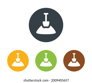 Shovel in soil icon. Vector illustration