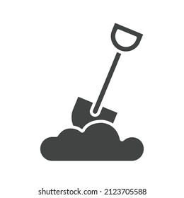 Shovel In Soil icon vector image. Can also be used for Physical Fitness. Suitable for mobile apps, web apps and print media.