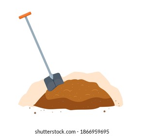 Eine Schaufel und der Boden. einzelne Vektorgrafik