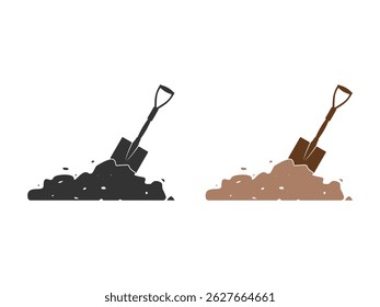 shovel and soil symbol icon design vector isolated on transparent background