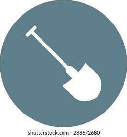 Shovel, spade, digger icon vector image. Can also be used for construction, interiors and building. Suitable for use on web apps, mobile apps and print media.