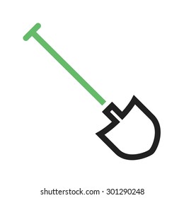 Shovel, spade, digger icon vector image. Can also be used for construction, interiors and building. Suitable for use on web apps, mobile apps and print media.