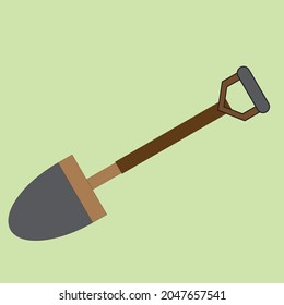 A shovel spade with handle for gardening 