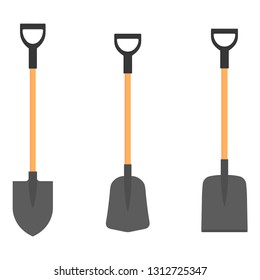 Shovel, spade icon isolated on white background. Garden tool, equipment for farm.