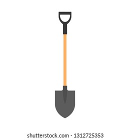 Shovel, spade icon isolated on white background. Garden tool, equipment for farm.