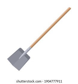 Shovel or spade isolated on white background. Work tool for outdoor activities, digging, gardening. Construction equipment. Vector illustration