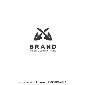 Shovel Spade Logo Design Template Elemente. Vektorgrafik. Neues Modern-Logo.