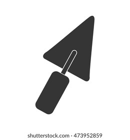 shovel spatula tool repair electronic construction device silhouette vector illustration