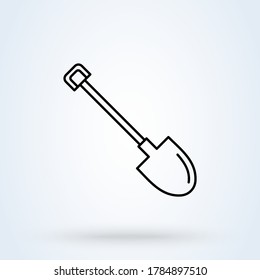 Shovel Symbol. vector Simple modern icon design illustration.
