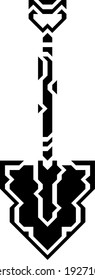 Shovel Tattoo Blau Stil Vektorsymbol