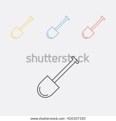 Shovel thin line icon. Vector illustration.