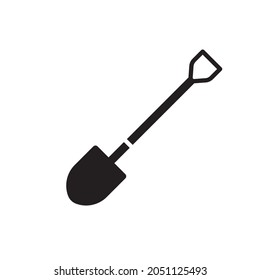 shovel tool for construction and excavation vector icon for websites