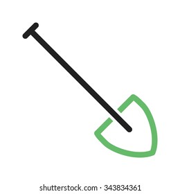 Shovel, tool, hand icon vector image.Can also be used for camping. Suitable for mobile apps, web apps and print media.