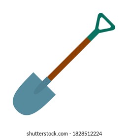 shovel tool icon over white background, flat style, vector illustration