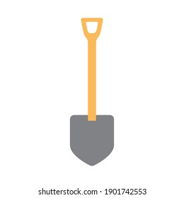 shovel tool icon over white background, line style, vector illustration