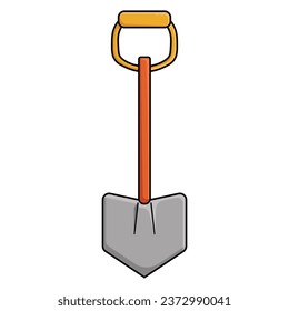 shovel tool icon over white background vector for construction illustration design element