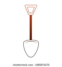 Shovel tool isolated orange lines