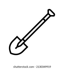 Schaufel-Werkzeugzeilensymbol-Vektorgrafik. Schaufelwerkzeug-Zeichen. isoliertes Kontursymbol