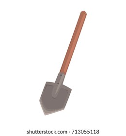 Shovel tool, mining industry equipment cartoon vector Illustration
