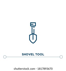 shovel tool outline vector icon. simple element illustration. shovel tool outline icon from editable building trade concept. can be used for web and mobile
