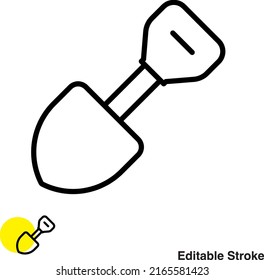 Shovel Tool Vector Line Icon