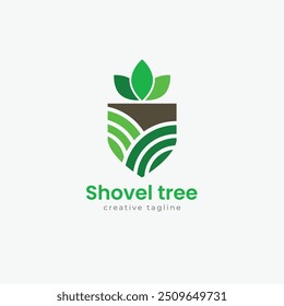 Logotipo del árbol de la pala, hoja, naturaleza, verde, logotipo orgánico Plantilla de Vector totalmente editable