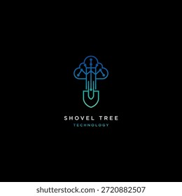 Schaufelbaum-Logo. Konzept des Technologie-Logos