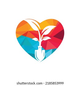 Diseño del logotipo vectorial del árbol de palas. Plantilla de diseño del logotipo del entorno verde del jardín.	