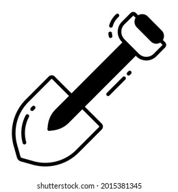 shovel trendy icon, glyph style isolated on white background. Symbol for your web site design, logo, app, UI.