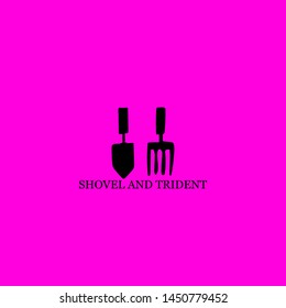 shovel and trident icon sign signifier vector