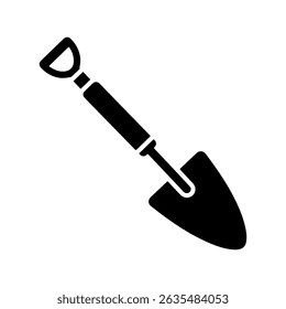Shovel trowel silhouette icon vector flat design on white background