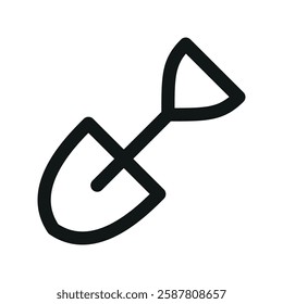 Shovel UI icon, dig simple line user interface vector symbol