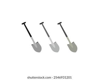 Shovel Vector Art: Icon, Illustration Design for Construction, Agriculture, Gardening, Farming, Landscaping, Outdoor Use Tools and More - Detailed Blade, Wooden Handle, Classic, Rustic, Flat Shovel.