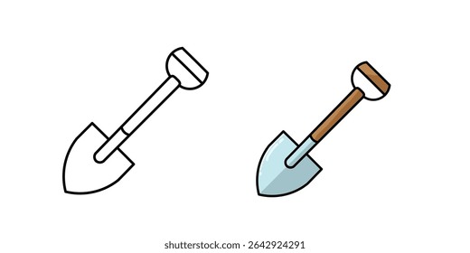 desenho de vetor de pá ilustração com esboço, ícone de pá, logotipo de pá, bom como adesivo.