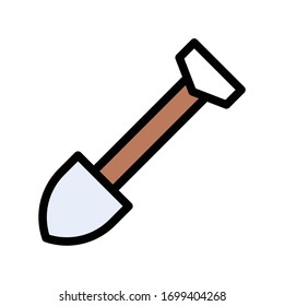 shovel vector flat color icon 