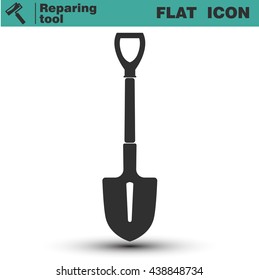 Shovel vector flat icon. Construction working tool item. Vector illustration isolated on white background