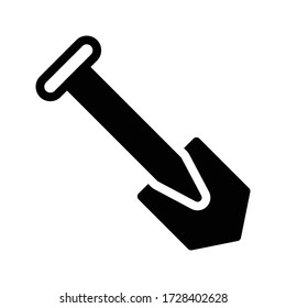 icono plano de glifo vector de pala 