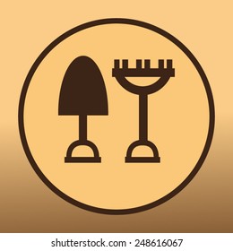 Shovel vector icon 