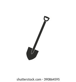 Shovel   vector icon. Black  illustration isolated on white  background for graphic and web design.