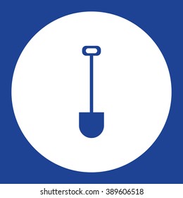 Shovel. Vector icon blue and white
