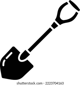 Shovel vector icon. Can be used for printing, mobile and web applications.