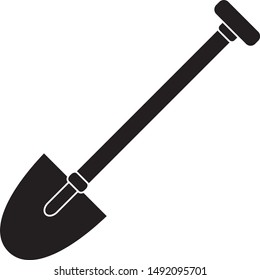 Shovel vector icon, construction or gardening icon