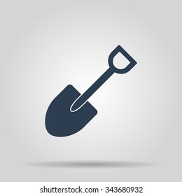 Shovel vector icon. Flat design style eps 10