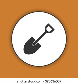 Shovel vector icon. Flat design style eps 10