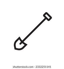 Icono del vector de la pala. Diseño de letreros planos con palas. Pictograma con símbolo de pala. icono de interfaz de usuario de UX