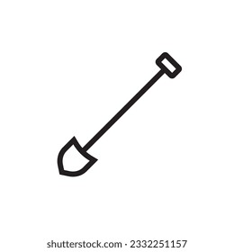 Icono del vector de la pala. Diseño de letreros planos con palas. Pictograma con símbolo de pala. icono de interfaz de usuario de UX